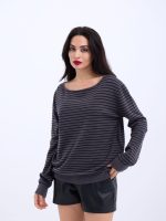 4215 TRİKO ÇİZGİLİ SALAŞ KAZAK-ANTRASİT-SİYAH