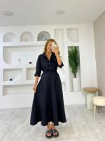 Kadın Keten Kumaş Gömlek Ve Etek Ikili Takim - Görsel 3