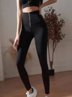 Kadın Yüksek Bel önden Fermuarlı Spor Dalgıç Tayt - Görsel 2