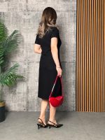 Kadın Yaka Ribanalı Çift Yırtmaçlı Elbise - Görsel 3