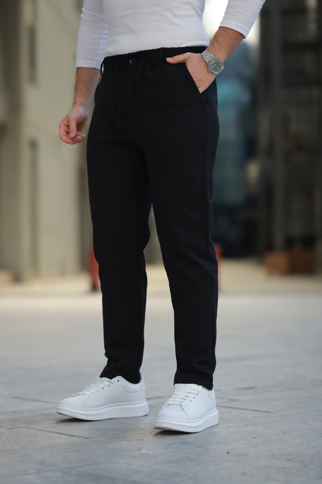 0afe7878e9171a49cacf818a30f9a665 Erkek Beli Bağcıklı Jogger Pantolon - Görsel 1