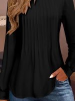 Kadın Uzun Kollu Yuvarlak Yaka Nervürlü Bluz - Görsel 3