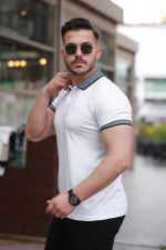 Erkek Yakalı Kagi Kumaş Kısa Kollu T-shirt - Görsel 2