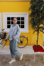 Müslin Uzun Kol Gömlek - Bebe Mavisi - Görsel 3