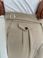 Erkek Bel Toka Detaylı Pileli Old Money Pantolon - Görsel 3