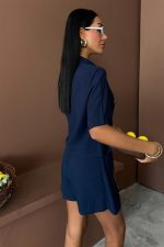 Gömlek Şort Etek Viscon Keten Takım 10162 - Görsel 3