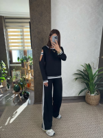 Kadın Iki Iplik Penye Kumaş Kol Detaylı Ribanalı Ikili Takım - Görsel 3