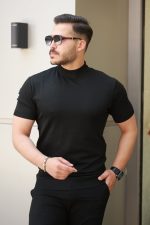 Erkek Yarım Balıkçı Yaka Kısa Kollu Tişört - Görsel 2