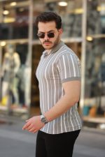 Erkek Yakalı örme Kumaş Kısa Kollu T-shirt - Görsel 2