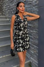 Nakışlı Yelek Şort Etekli Keten Takım 10226-08 - Görsel 2