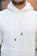 Erkek Kapüşonlu Üç İplik Şardonlu Hoodie - Görsel 3