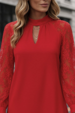 Kadın Uzun Kollu Damla Detaylı Sandy Mini Elbise - Görsel 2