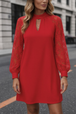 Kadın Uzun Kollu Damla Detaylı Sandy Mini Elbise - Görsel 3