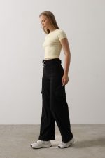 Kemerli Cargo Pantolon - Siyah - Görsel 3