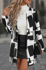 Kadın Uzun Kollu önü Açık Desenli Modal Kısa Ceket - Görsel 2