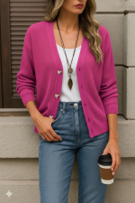 Kadın Uzun Kollu Düğme Detay Triko Bluz - Görsel 3