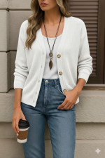 Düğme Detay Triko Bluz