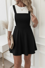 Kadın Askılı Sırttan çapraz Detaylı Kısa Kiloş Kadife Mini Elbise - Görsel 3