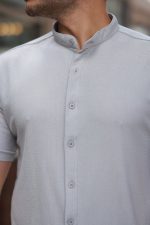Erkek Hakim Yaka Kısa Kollu Gömlek - Görsel 3