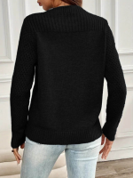 Kadın Uzun Kollu Bisiklet Yaka Triko Bluz - Görsel 3