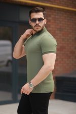 Erkek Yakalı Waffle Dokulu Kısa Kollu Tişört - Görsel 2