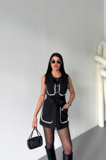 BÜYÜK CEP BİYE DETAYLIYELEK - Siyah