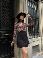 Kadın Uzun Kollu Kruvaze Yaka Krep Mini Boy Elbise - Görsel 3