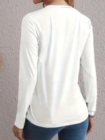 Kadın Uzun Kollu Bisiklet Yaka Kalp Desenli Bluz - Görsel 2