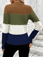 Kadın Uzun Kollu Yarı Balıkçı Yaka Triko Kazak - Görsel 3