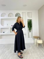 Kadın Keten Kumaş Gömlek Ve Etek Ikili Takim - Görsel 2