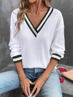 Kadın Uzun Kollu V Yakalı Waffle Bluz - Görsel 3