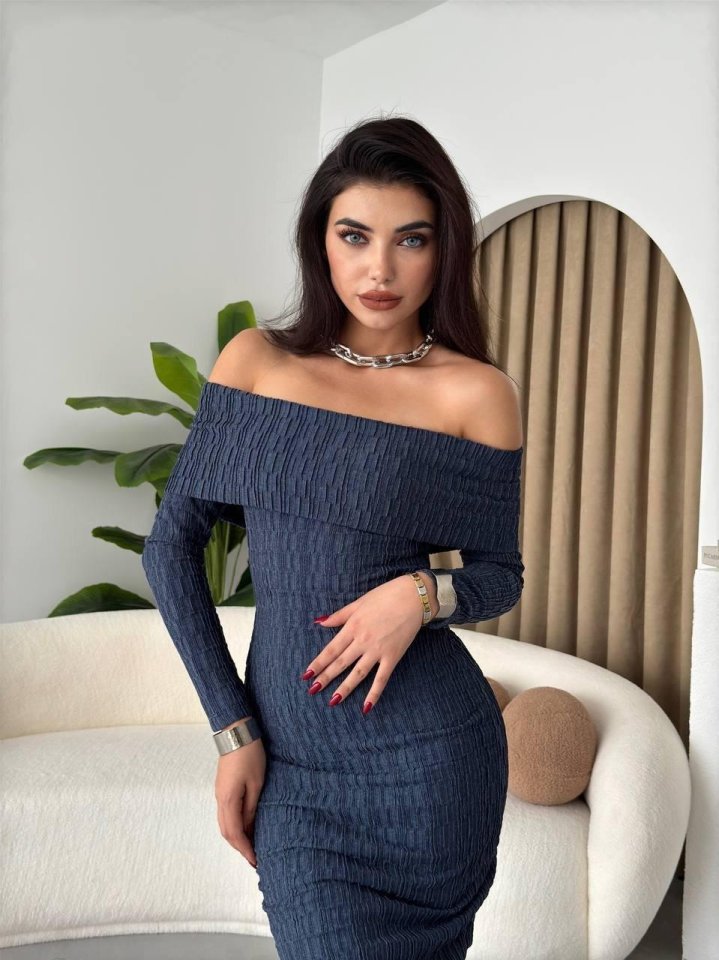 1bafa63b04c4c7989064 Ovieda Madonna Yaka Elbise - Görsel 1