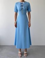 Wera Taşlı Fiyonk Detaylı Elbise - Görsel 2