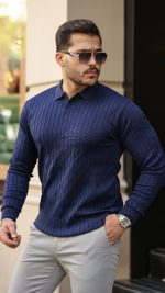 Erkek Saç örgü Desenli Uzun Kollu Triko - Görsel 3