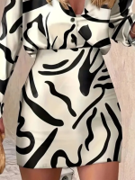 Kadın Uzun Kollu Yakalı önden Düğmeli Kısa Saten Elbise - Görsel 2