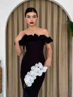 Popi Madonna Yaka Kalem Elbise - Görsel 3