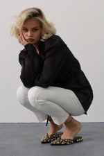 Belden Bağlamalı Uzun Kol Gömlek - Siyah - Görsel 2