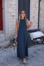 Kadın Sıfır Kollu Bisiklet Yaka Viskon Elbise - Görsel 3