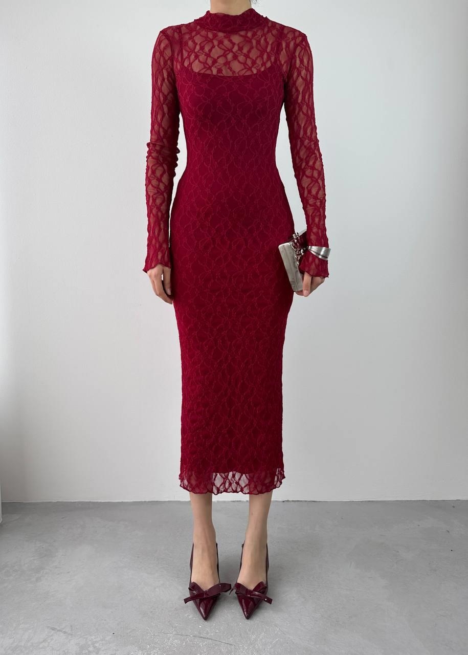 1e6ca0722a9ca8197478 Vedo Çiçek Detaylı Elbise - Görsel 1