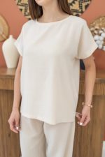 Bej T-Shirt Ve Pantolon Takım - Görsel 3