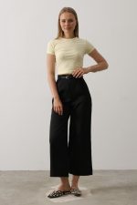 Kemer Pens Detaylı Pantolon - Siyah - Görsel 2
