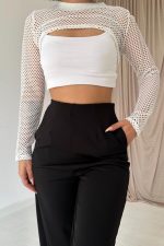 Siyah Pensli Lastik Detaylı Pantolon - Görsel 3