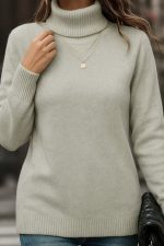 Kadın Uzun Kollu Balıkçı Yaka Triko Bluz - Görsel 2