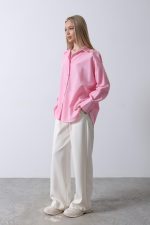 Geniş Manşet Detaylı Gömlek - Şeker Pembe - Görsel 2