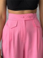 PANTOLON KAPALI CEP 3 DÜĞME DETAYLI - Pembe - Görsel 3