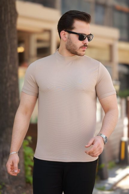 Erkek Yarım Balıkçı Yaka Kısa Kollu T-shirt