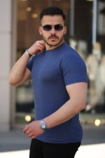 Erkek Ağaç Kabuğu Desenli Kısa Kollu T-shirt - Görsel 2