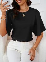 Kadın Kısa Kollu Yuvarlak Yaka Sandy Bluz