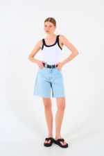 İki Renkli Atlet - Beyaz-Siyah - Görsel 2