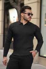 Erkek Kalın Fitilli Uzun Kollu Triko